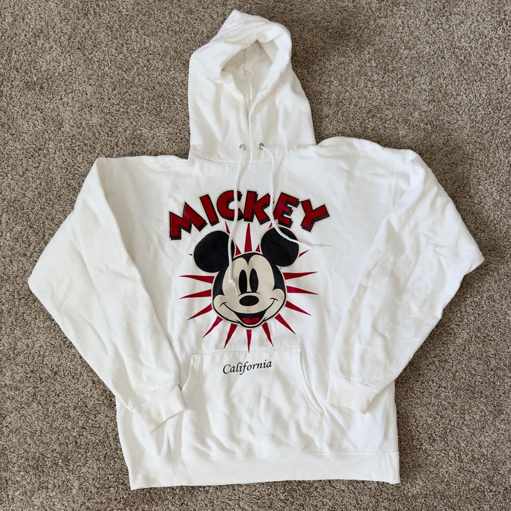 Disney Sweatshirt Sweater Womens Medium white Mickey Mouse Graphic pullover
